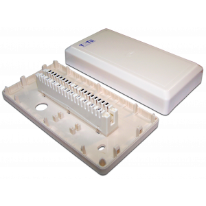 Настенная коробка с установленными плинтами, 1 размыкаемый плинт, 10 пар, пластик